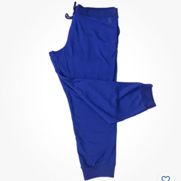 Victorias Secret Supersoft Cotton Fleece MidRise Jogger Pants Constellation Blue - Picture 8 of 8